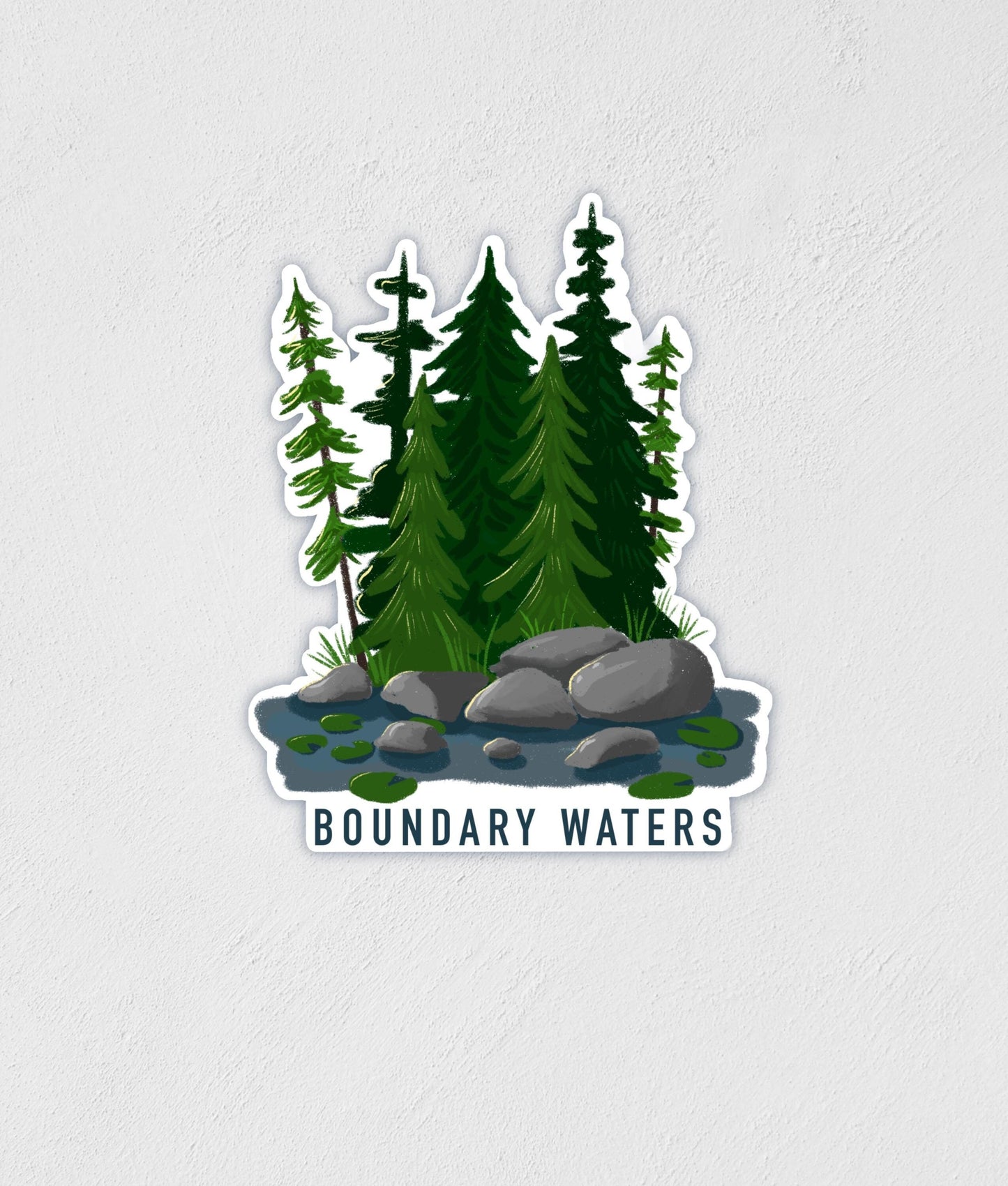 Boundary Waters Sticker: Hand-Drawn Waterproof BWCA Decal