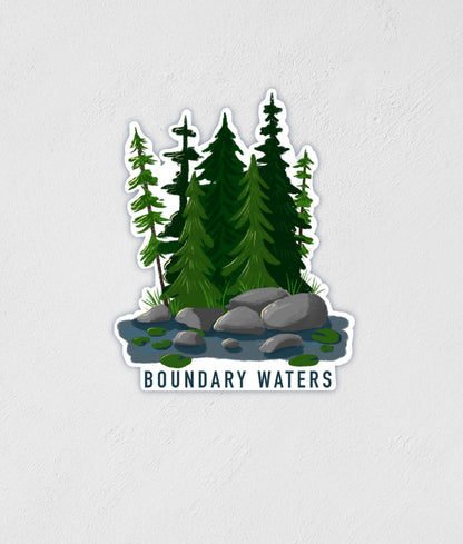 Boundary Waters Sticker: Hand-Drawn Waterproof BWCA Decal