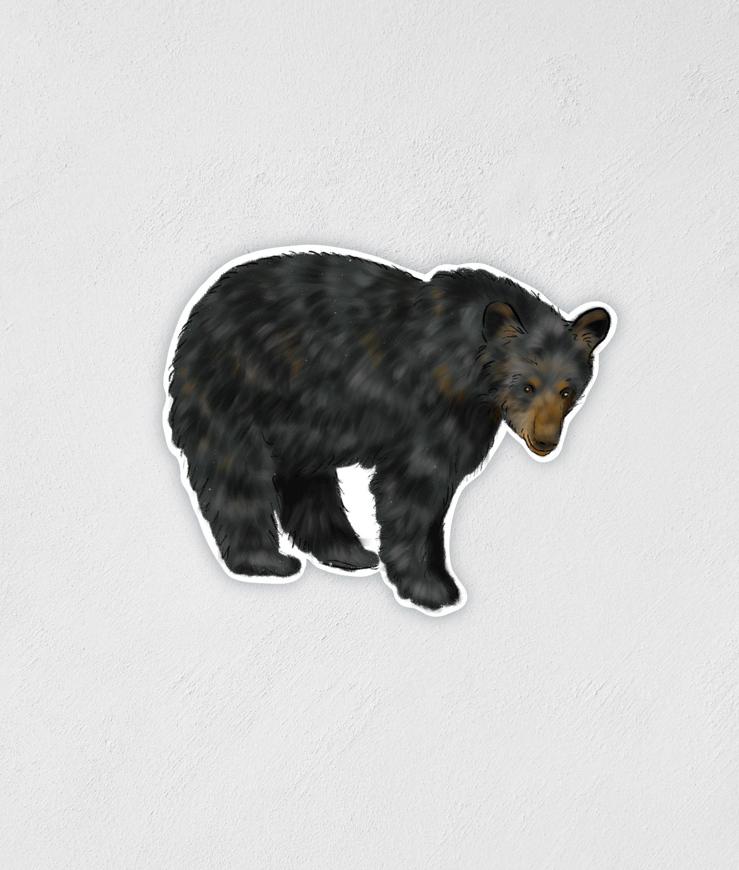 Waterproof Black Bear Sticker: Hand-Drawn Wildlife Decal