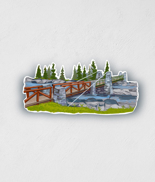 Jay Cooke Swinging Bridge Sticker: MN State Park Waterproof Decal