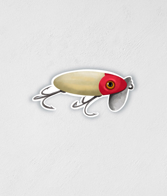 Vintage Bug Lure Sticker: Waterproof Fishing Decal