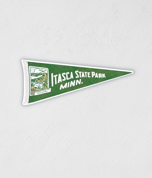 Itasca State Park MN Pennant Sticker: Waterproof Laptop Decal