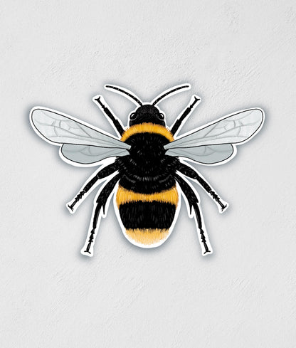Waterproof Bee Sticker: Hand-Drawn Laptop Decal (3" x 2.5")