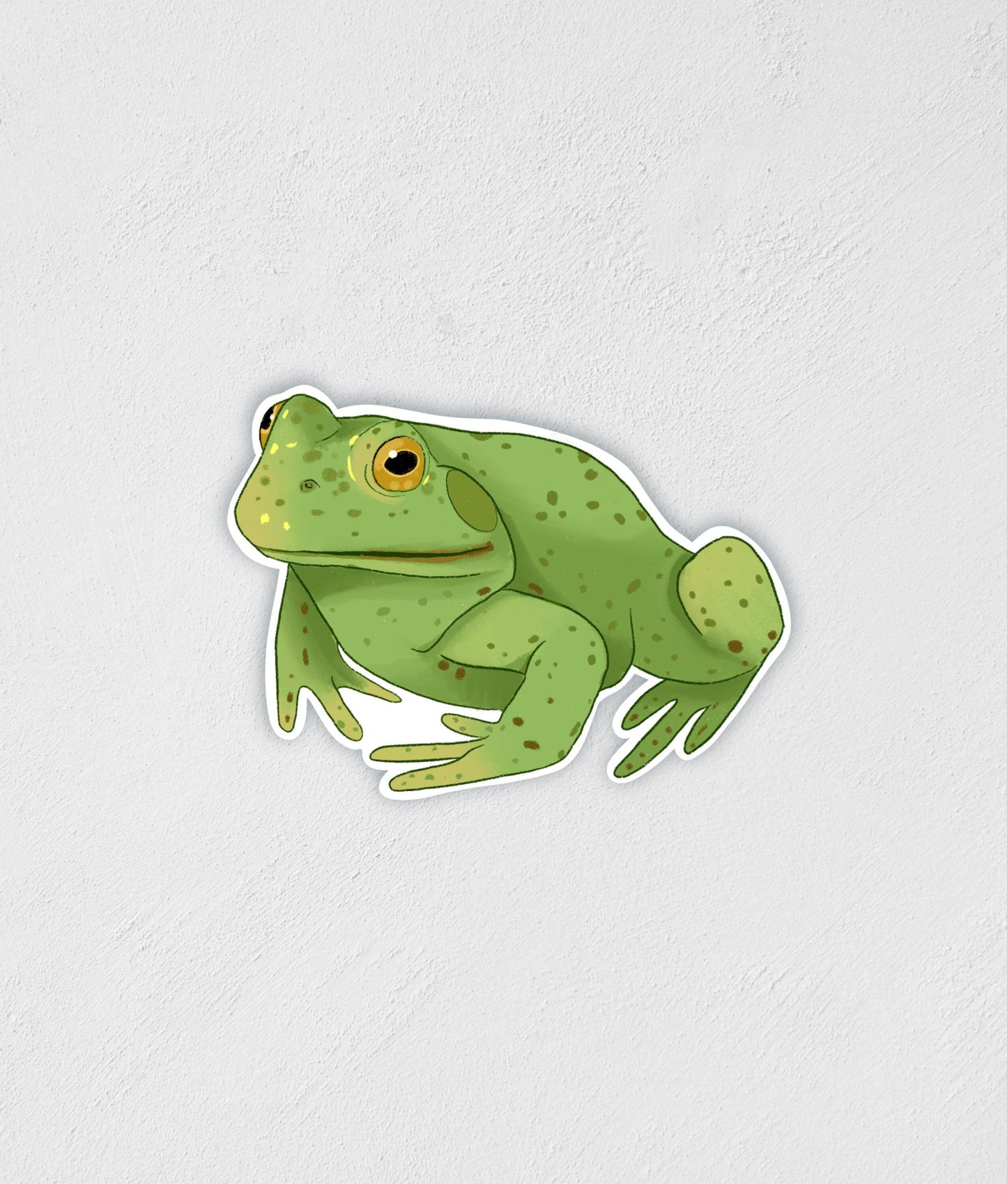 Hand-Drawn Frog Sticker: Waterproof Laptop Decal
