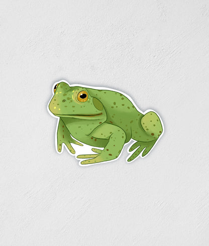 Hand-Drawn Frog Sticker: Waterproof Laptop Decal