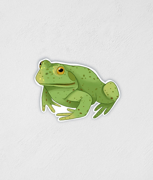 Hand-Drawn Frog Sticker: Waterproof Laptop Decal