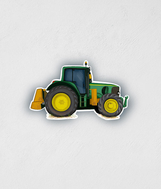 Green Tractor Sticker: Waterproof Decal for Laptop, Water Bottle