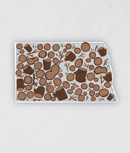 North Dakota Wood Sticker: ND State Decal