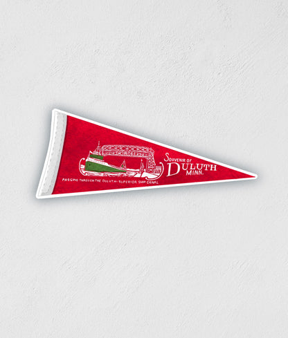 Duluth MN Pennant Flag Sticker: Waterproof Souvenir Decal