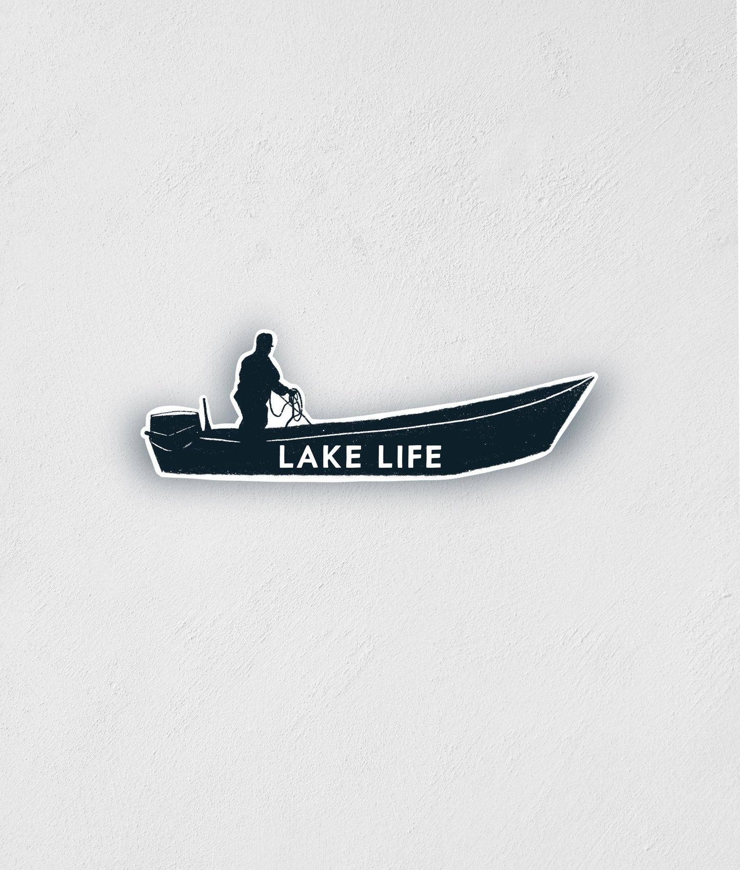Lake Life Boat Sticker: Waterproof Fishing Decal (3")