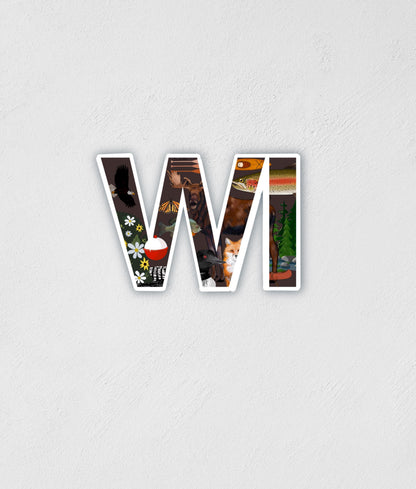 Wisconsin Collage Sticker: Waterproof WI State Pride Decal