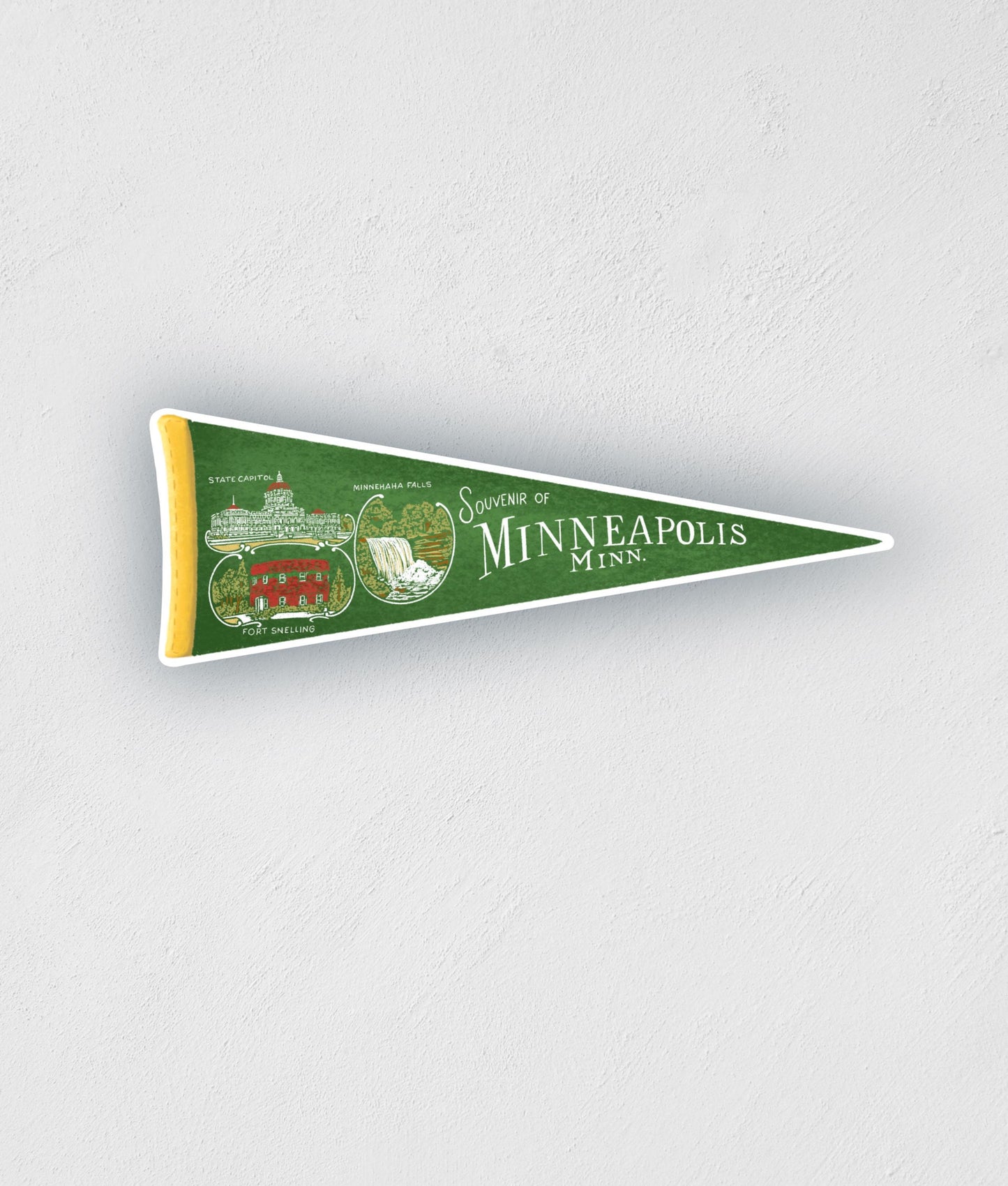 Minneapolis MN Pennant Sticker: Vintage Travel Decal