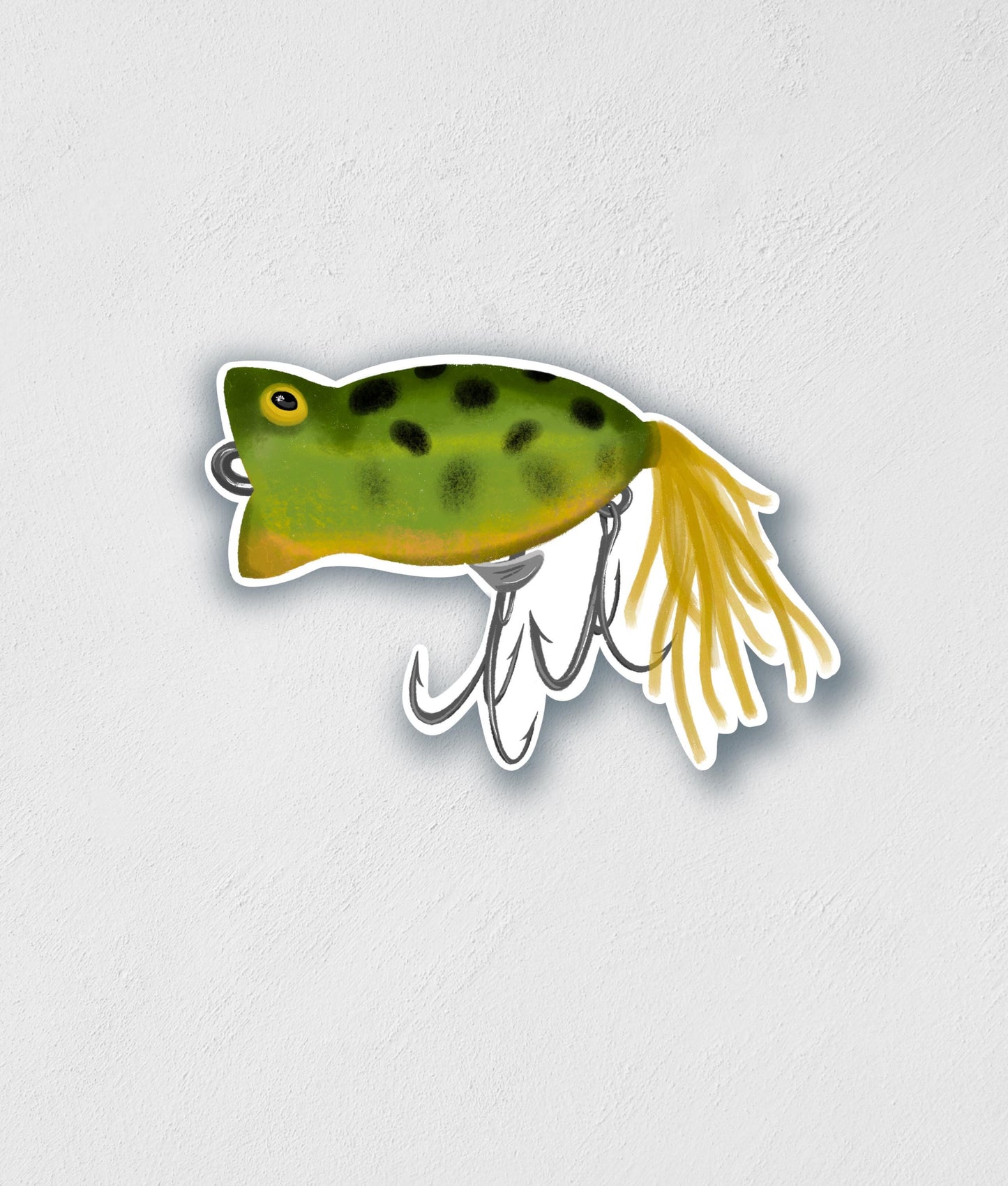 Vintage Frog Lure Sticker: Waterproof Fishing Decal