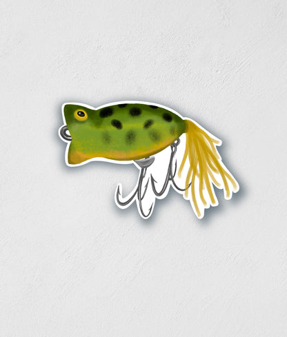 Vintage Frog Lure Sticker: Waterproof Fishing Decal