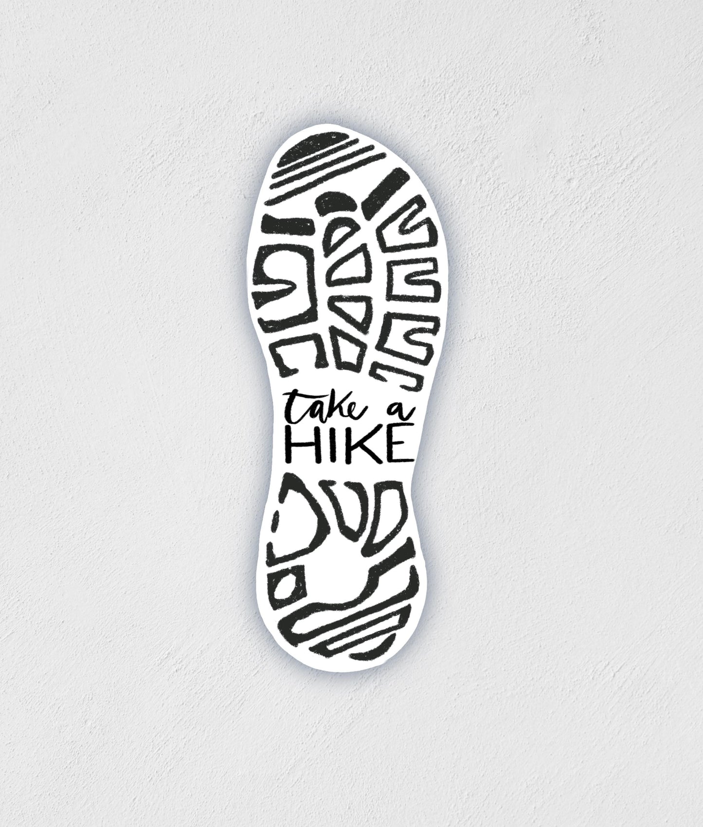 Take A Hike Bootprint Sticker: Waterproof Hiking Decal