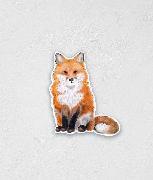 Red Fox Sticker: Hand-Drawn Waterproof Decal