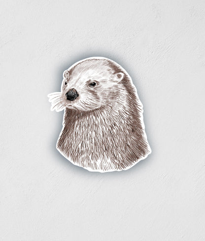 River Otter Sticker: Hand-Drawn Waterproof Decal (3")