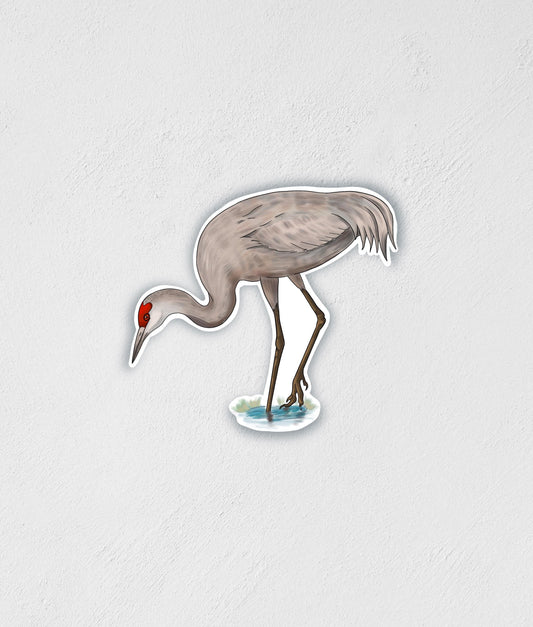 Sandhill Crane Sticker: Waterproof Laptop Decal