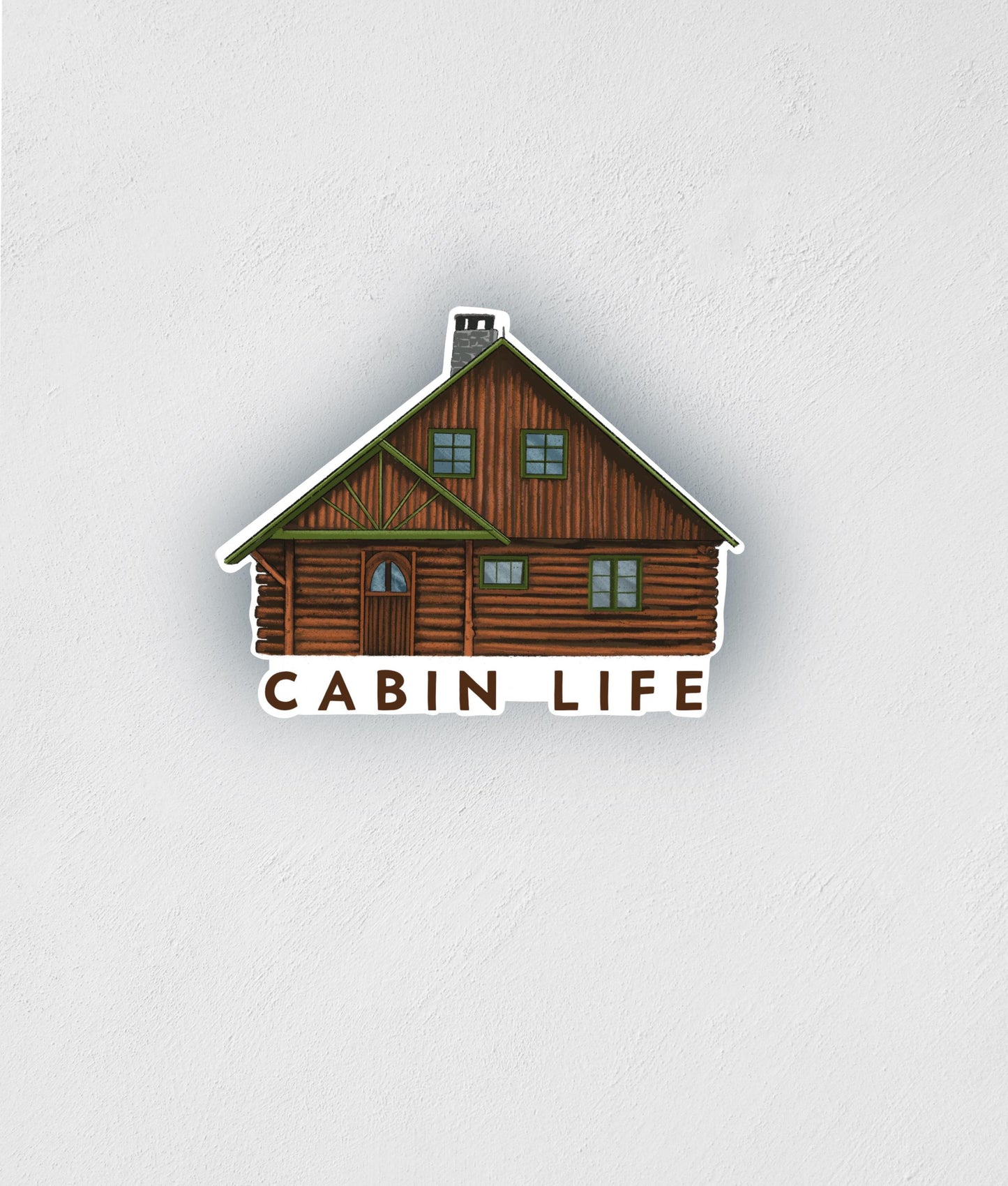 Cabin Life Sticker: Waterproof Log Cabin Decal