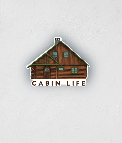 Cabin Life Sticker: Waterproof Log Cabin Decal