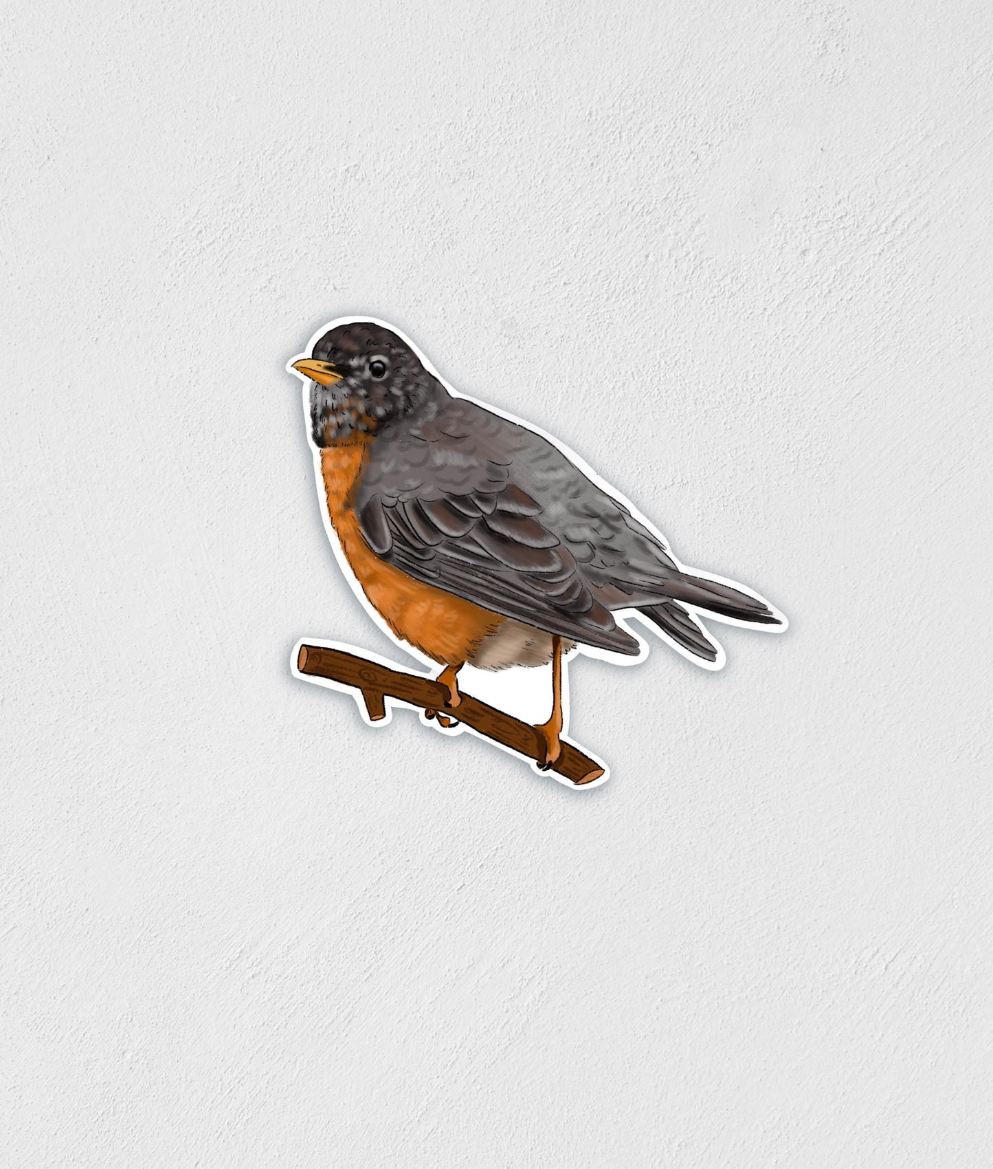 Robin Sticker: Waterproof Bird Decal for Laptop, Water Bottle