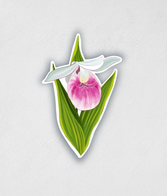 Lady Slipper Sticker: MN State Flower, Waterproof Decal
