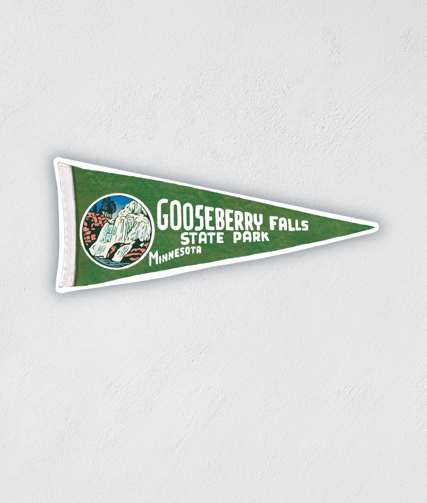 Gooseberry Falls State Park MN Pennant Sticker: Waterproof Travel Decal