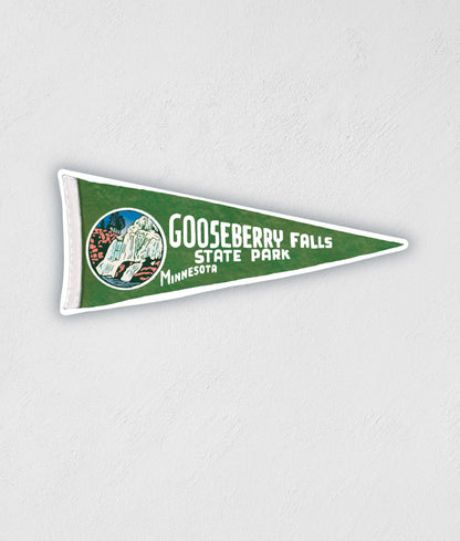 Gooseberry Falls State Park MN Pennant Sticker: Waterproof Travel Decal