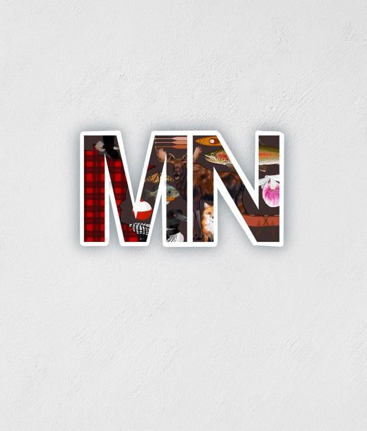 Minnesota Collage Sticker: Waterproof MN Decal