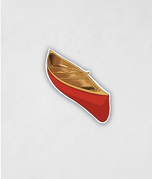Canoe Sticker: Waterproof Hand-Drawn Decal (3" x 2.6")