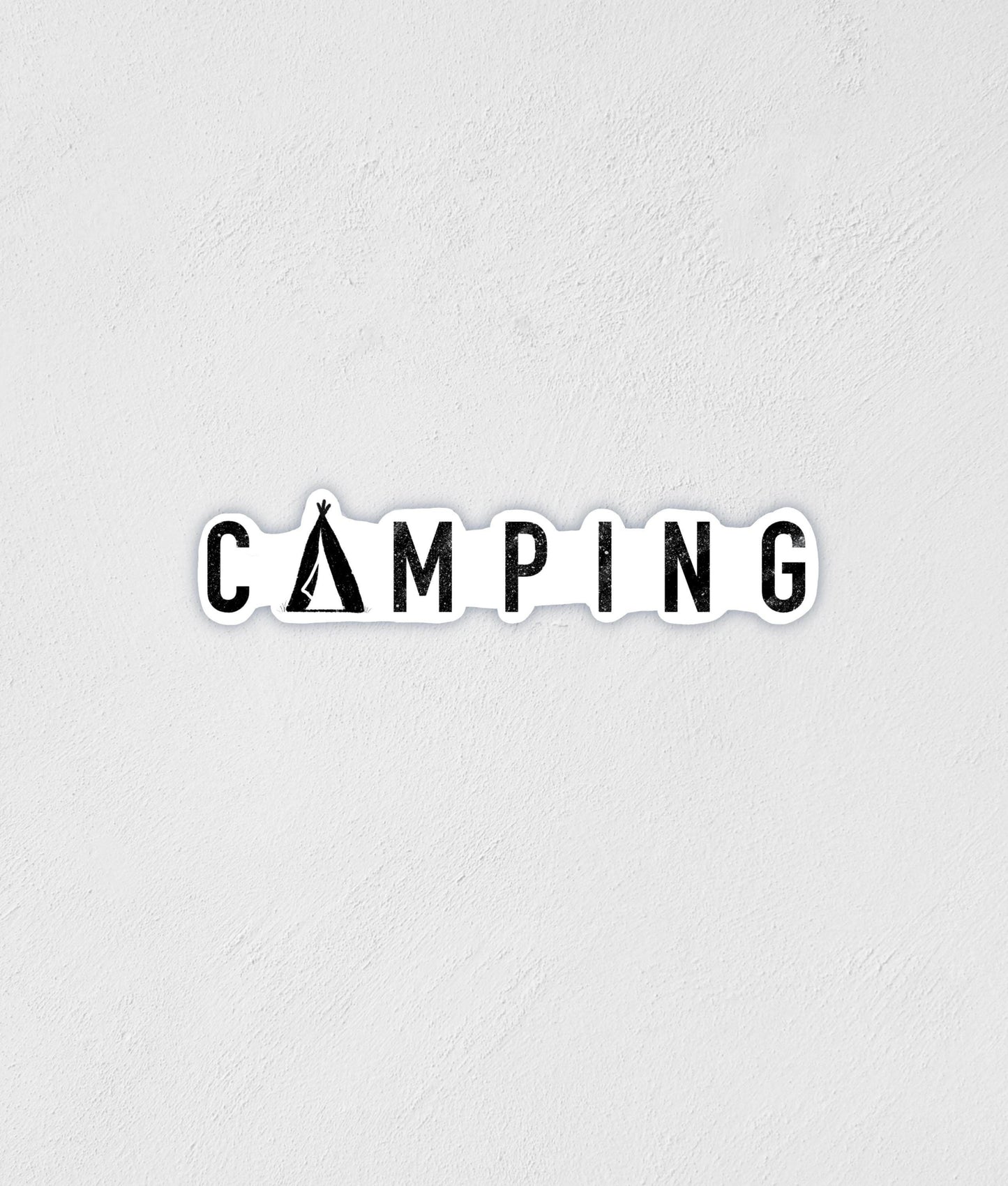 Camping Sticker: Waterproof Outdoorsy Decal (3" x 0.5")