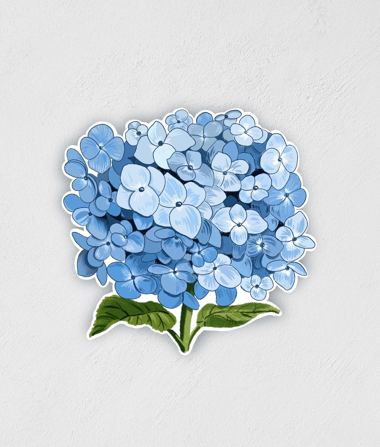 Waterproof Hydrangea Sticker: Hand-Drawn Floral Decal