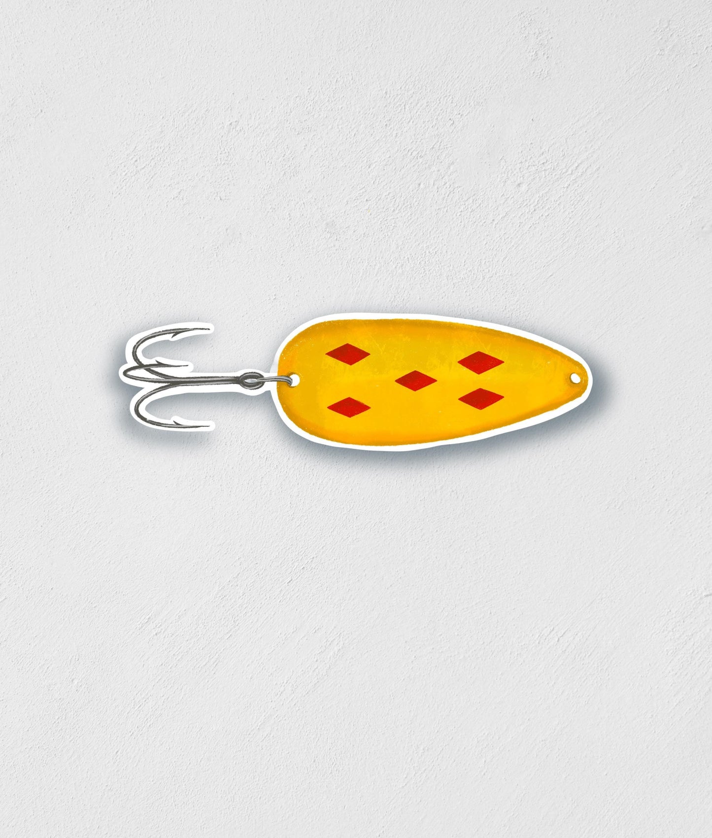 Vintage Red Diamond Fishing Lure Sticker: Waterproof Decal