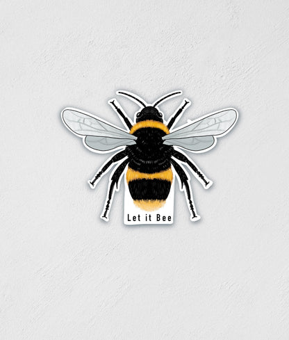 Bee Sticker: Waterproof Hand Drawn Decal