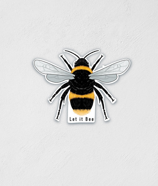 Bee Sticker: Waterproof Hand Drawn Decal
