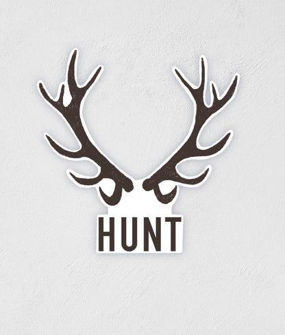 Antler Hunt Sticker: Waterproof Vinyl Decal