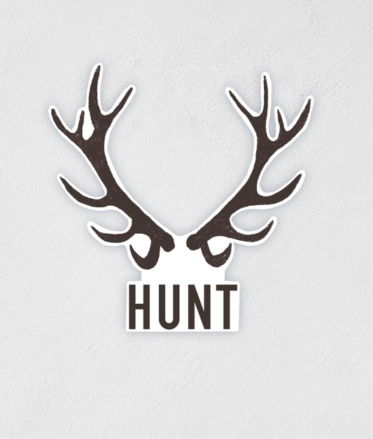Antler Hunt Sticker: Waterproof Vinyl Decal