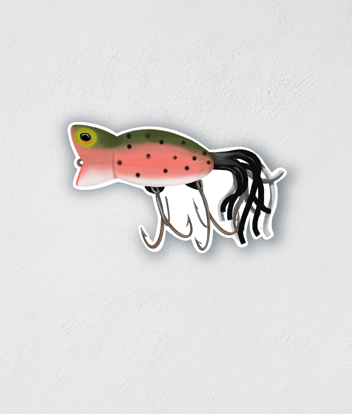 Vintage Trout Lure Sticker: Waterproof Fishing Decal
