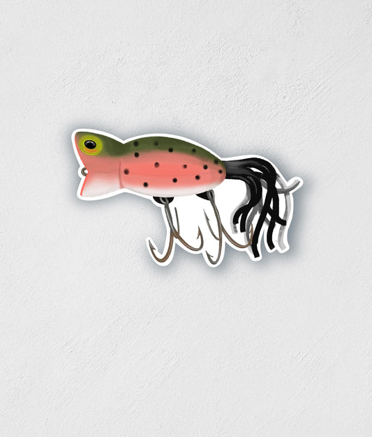 Vintage Trout Lure Sticker: Waterproof Fishing Decal