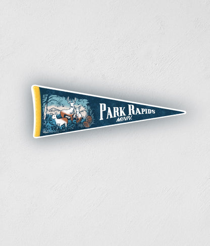 Park Rapids Minnesota Pennant Sticker: Vintage MN Destination Decal