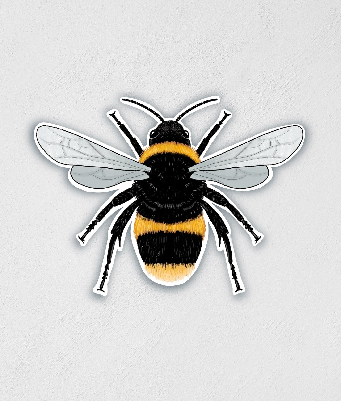 Waterproof Bee Sticker: Hand-Drawn Mini Decal (2" x 1.5")