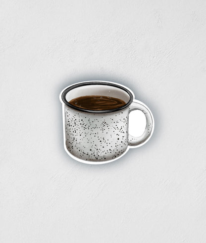 Coffee Mug Sticker: Waterproof Camping Decal