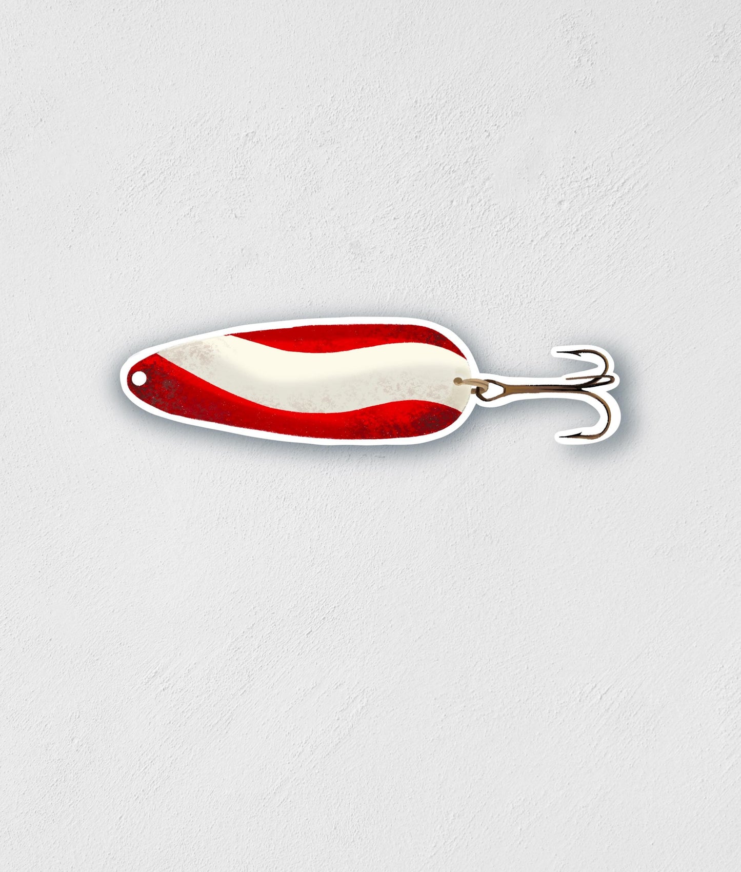 Vintage Red Swirl Lure Sticker: Waterproof Decal