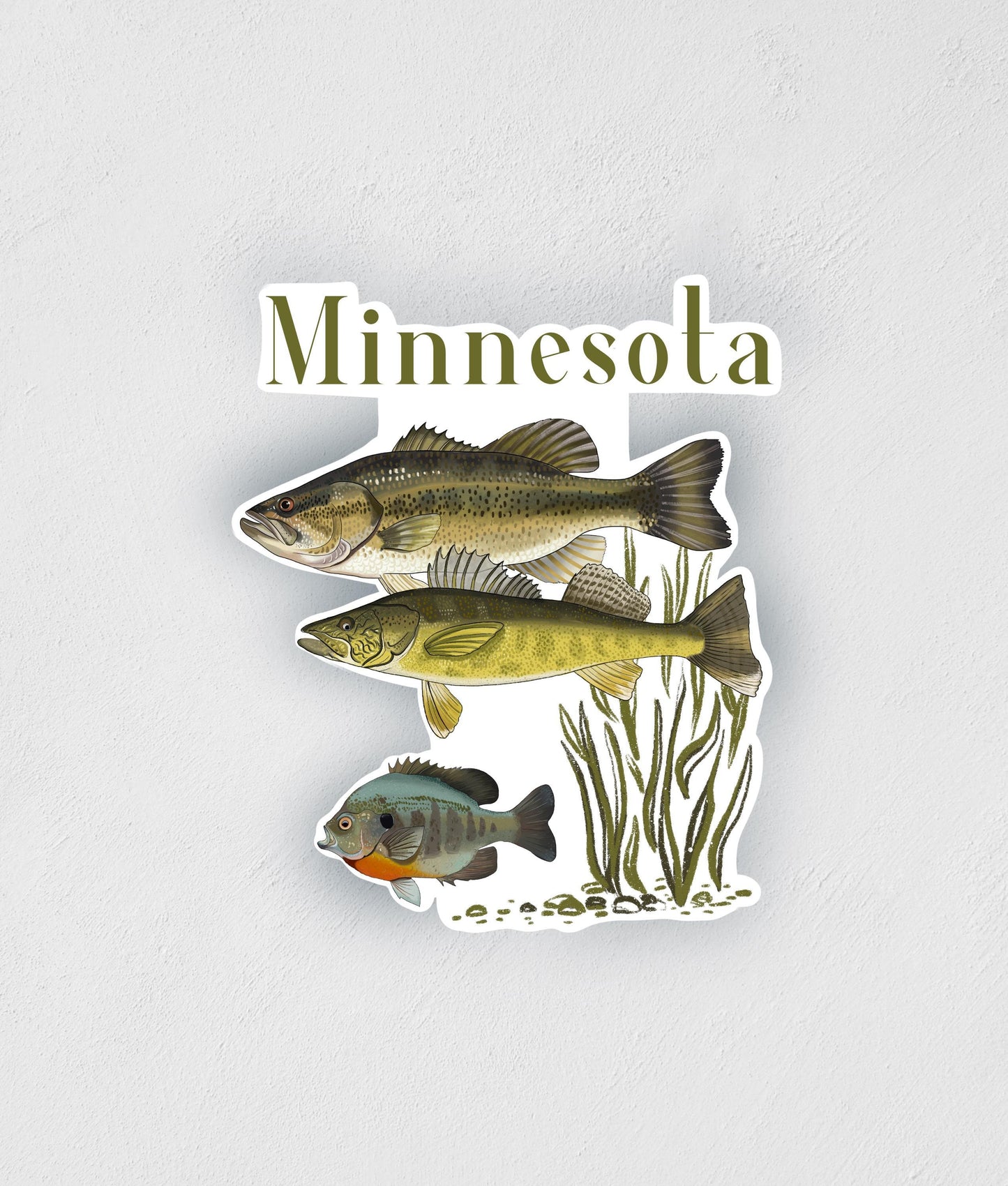 Minnesota Fish Sticker: Waterproof Fishing Decal - Lake Life