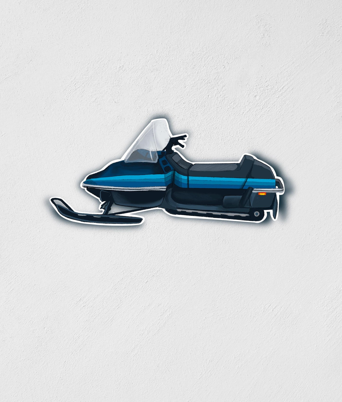 Vintage Snowmobile Sticker: Waterproof Winter Decal