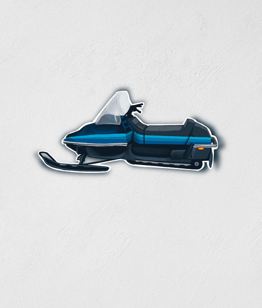 Vintage Snowmobile Sticker: Waterproof Winter Decal