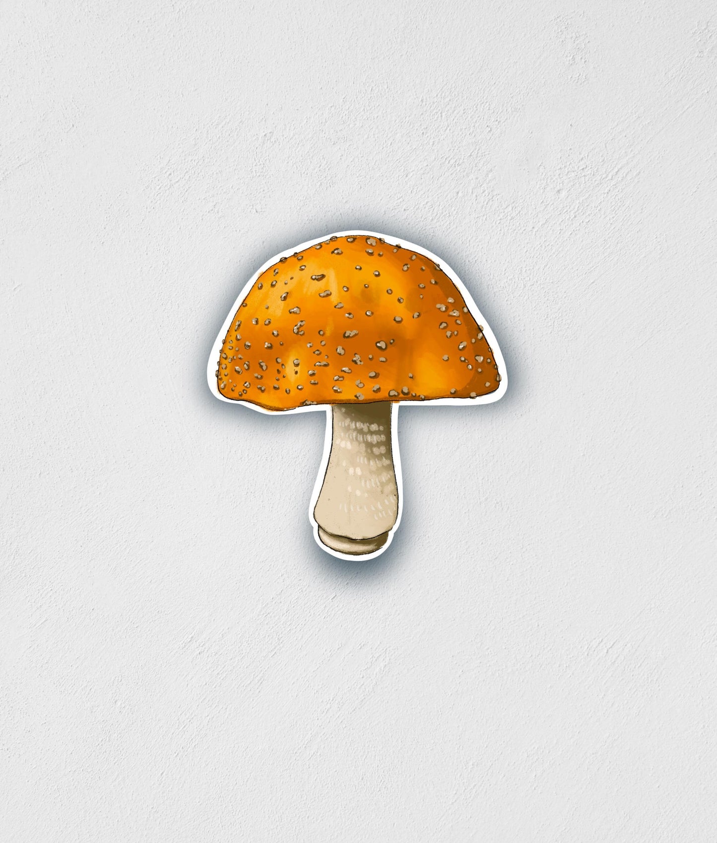 Orange Mushroom Sticker: Waterproof Botanical Decal