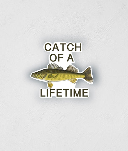 Walleye Fishing Sticker: Waterproof Tackle Box Decal