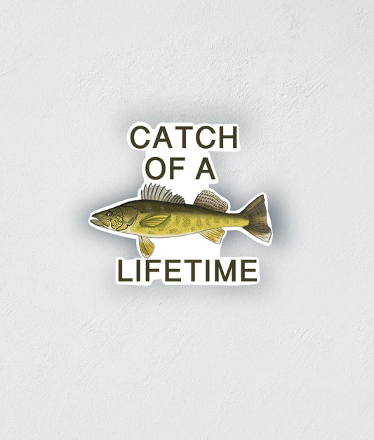 Walleye Fishing Sticker: Waterproof Tackle Box Decal