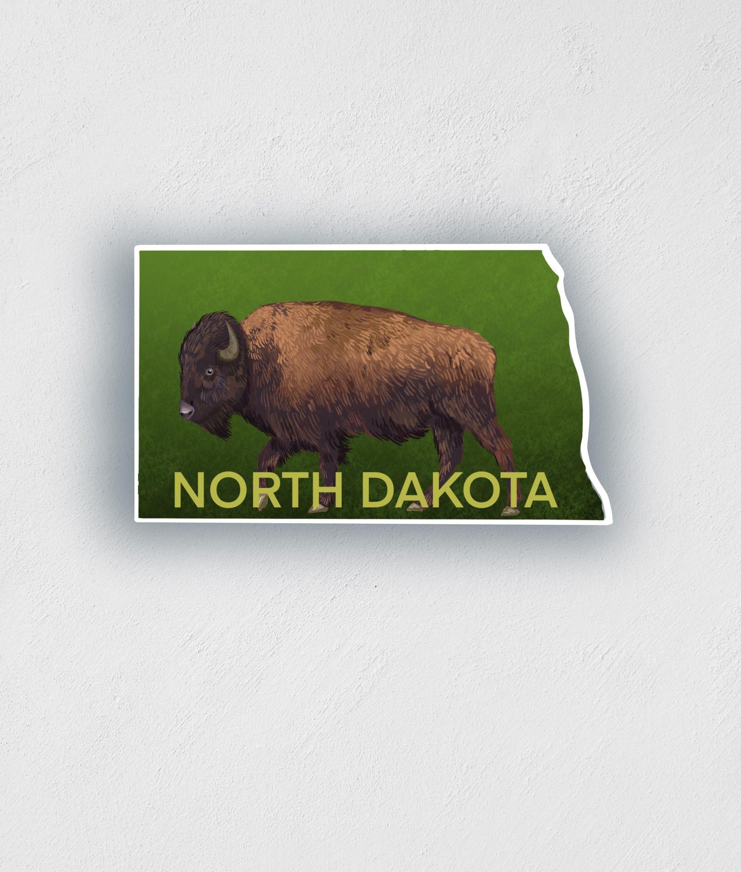 North Dakota Bison Sticker: Waterproof State Pride Decal